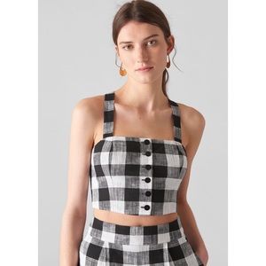 NWT Whistles Gingham Button Bralette sz US 8